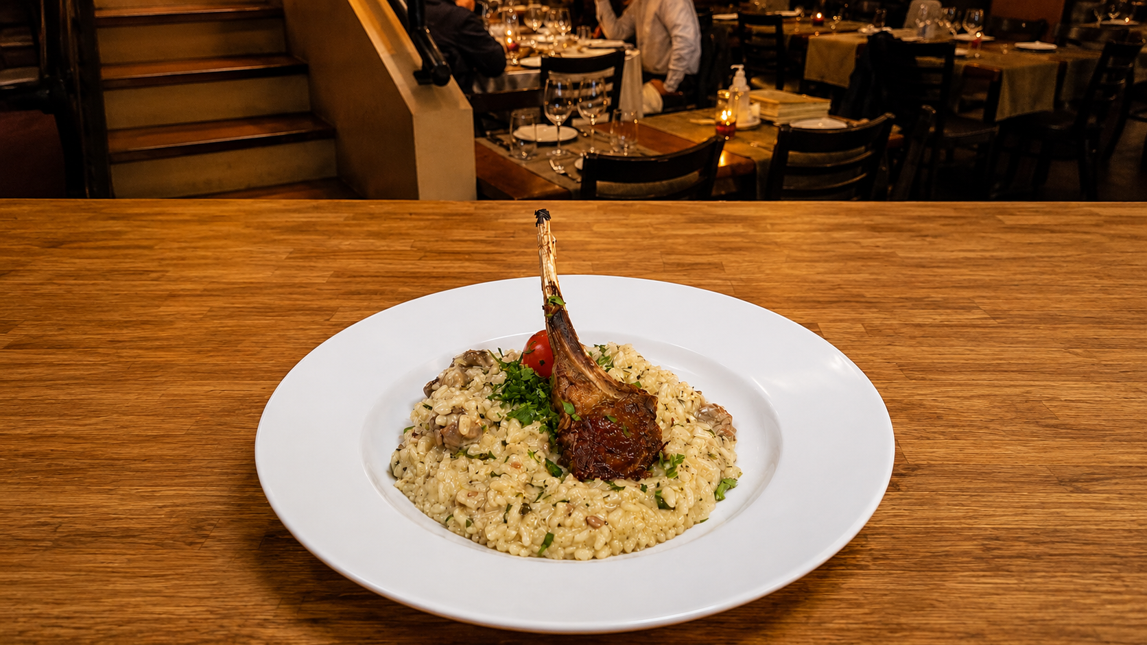 RISOTTO DE CORDERO Y HONGOS FRESCOS